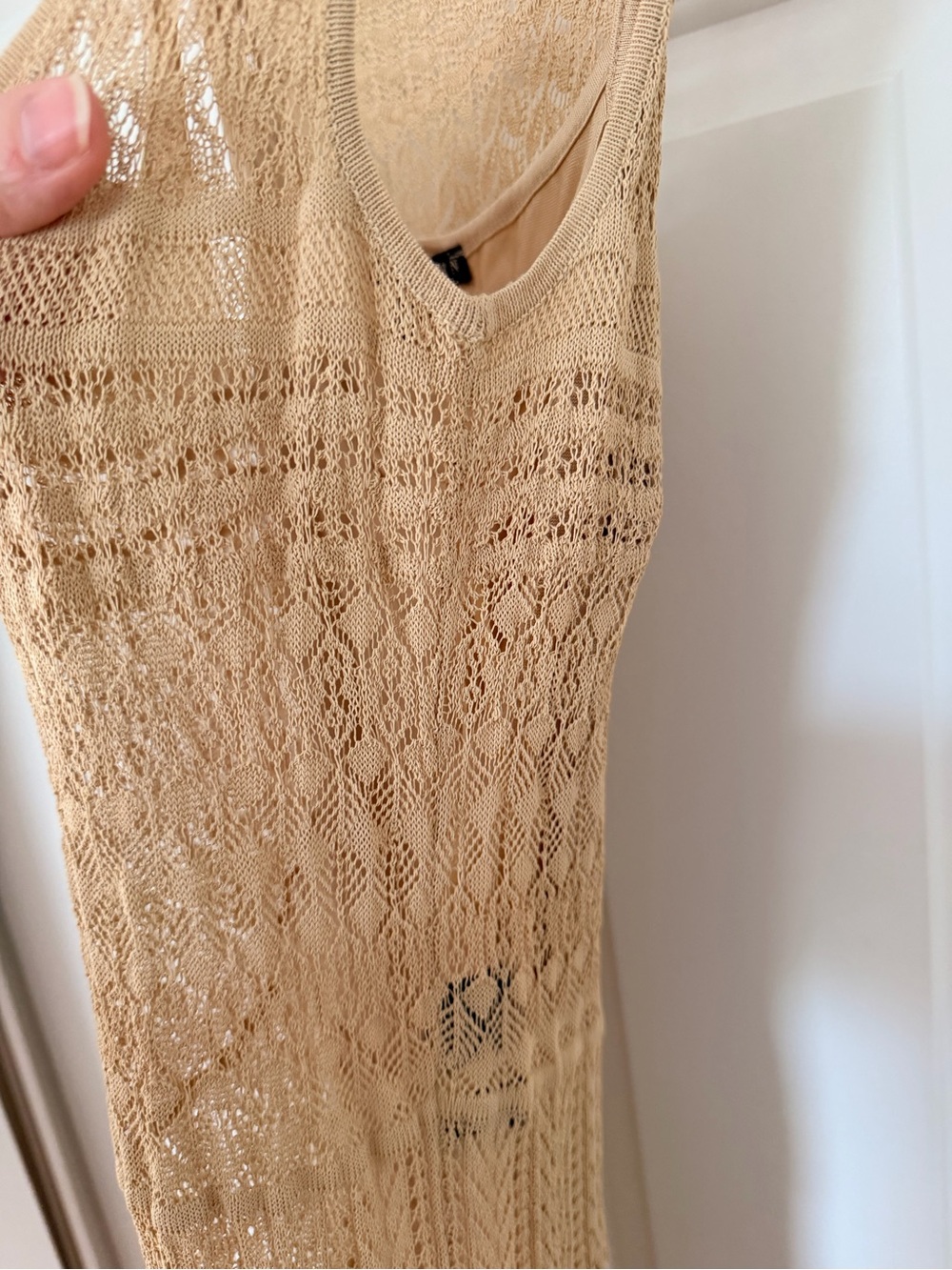 Ralph Lauren Beige silk & lace sheath Midi Tank Dress - Picture 8 of 10